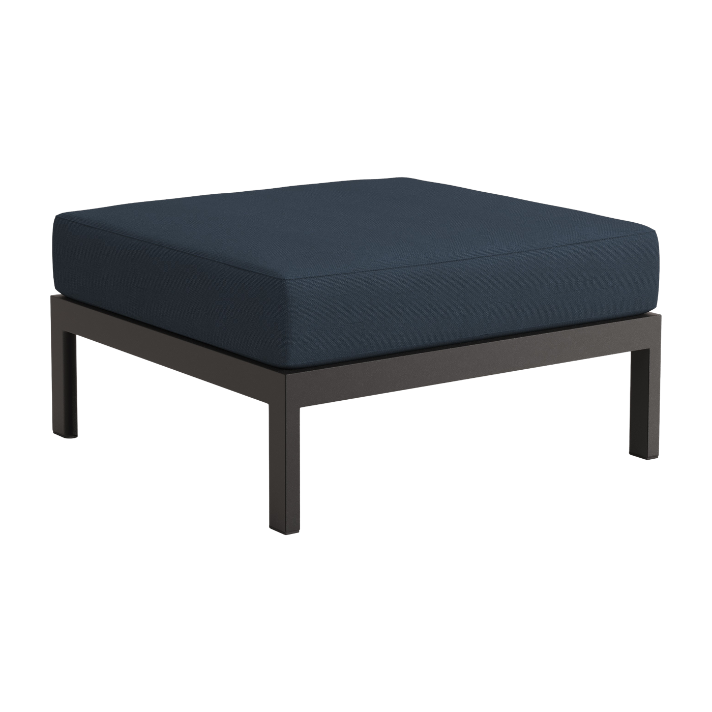 Black metal and midnight blue fabric footrest Easy - Tiptoe