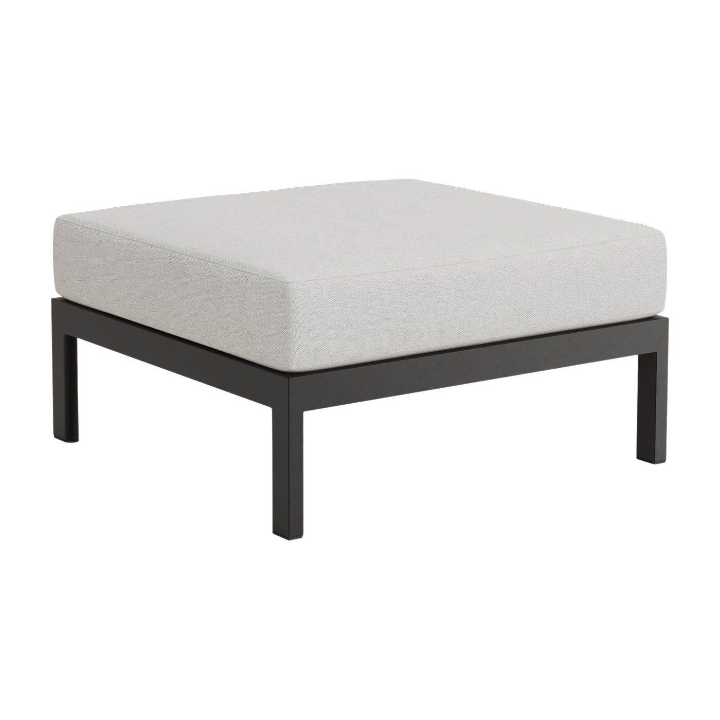 Black metal footrest and grey fabric Easy - Tiptoe