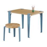 Bureau Kind aus Eiche 70 x 50 cm blau Kids und Hocker blau und Eiche Mini Lou - -. Tiptoe