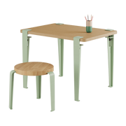 Bureau Kind aus Eiche 70 x 50 cm grün Kids und Hocker grün und Eiche Mini Lou - -. Tiptoe