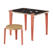 Bureau Kind weiß und rosa Schiefer 70 x 50 cm Vice Versa und Hocker Eiche rosa Mini Lou - -. Tiptoe