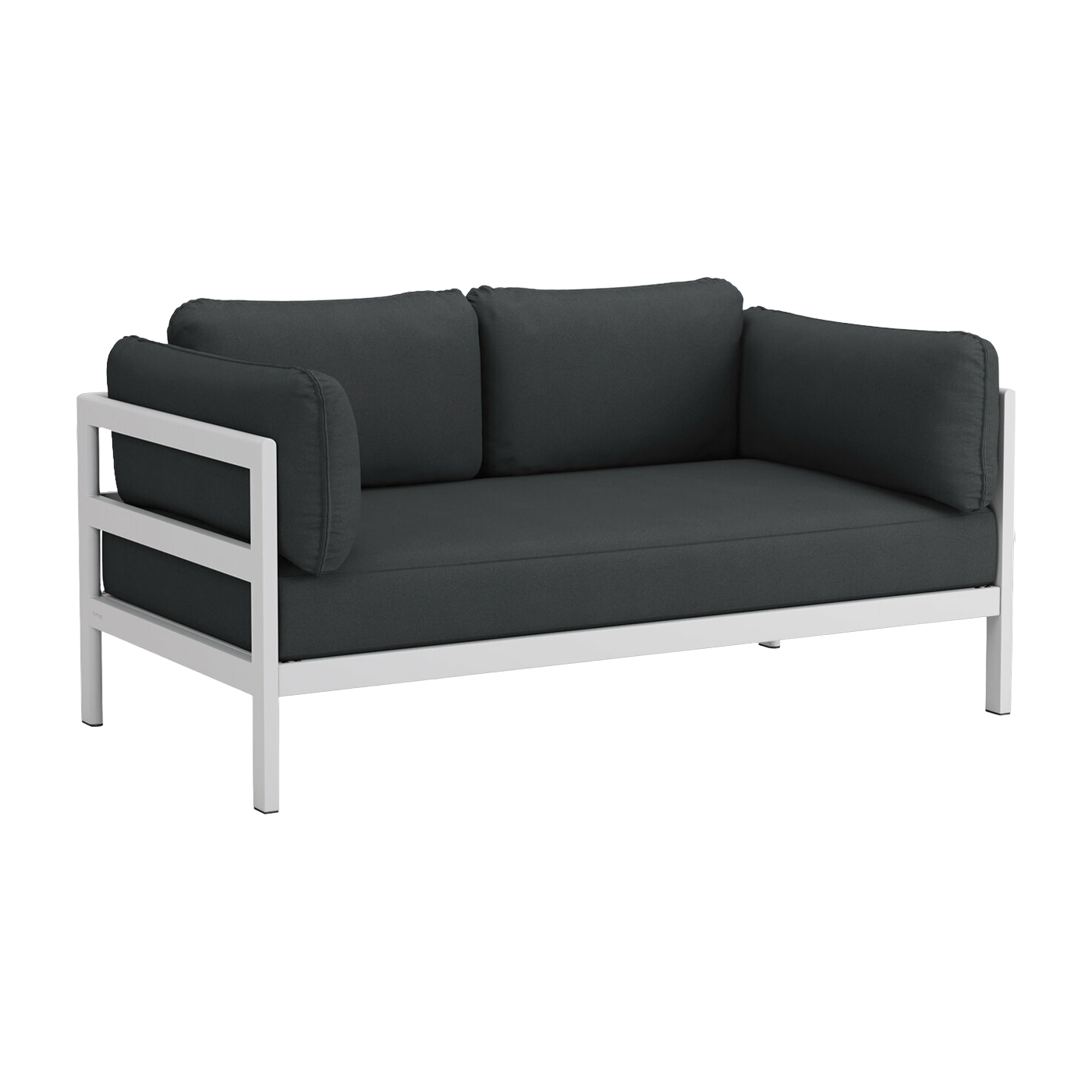 2 seater sofa in austral grey metal and slate grey fabric Easy - Tiptoe