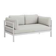 Divano a 2 posti in metallo grigio australe e tessuto grigio Easy - Tiptoe