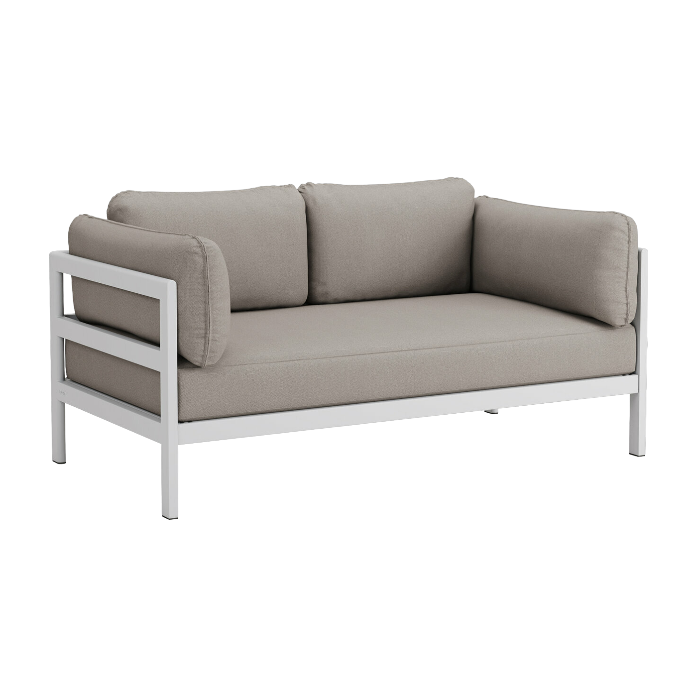 Divano a 2 posti in metallo grigio australe e tessuto beige Easy - Tiptoe