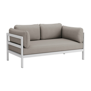 2-Sitzer-Sofa aus Metall in Australgrau und beigem Stoff Easy -. Tiptoe