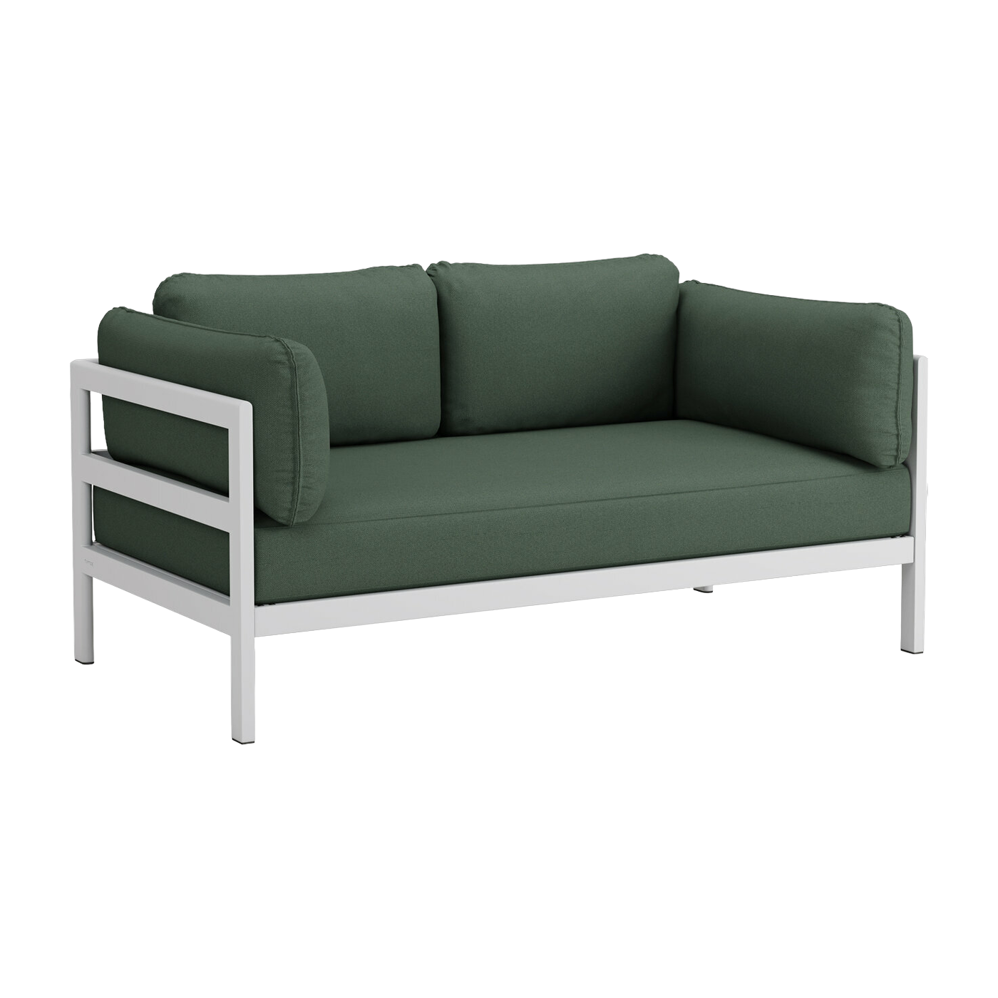 Divano a 2 posti in metallo grigio australe e tessuto verde Easy - Tiptoe