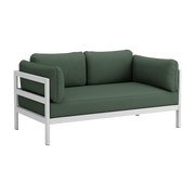 2 seater sofa in austral grey metal and green fabric Easy - Tiptoe