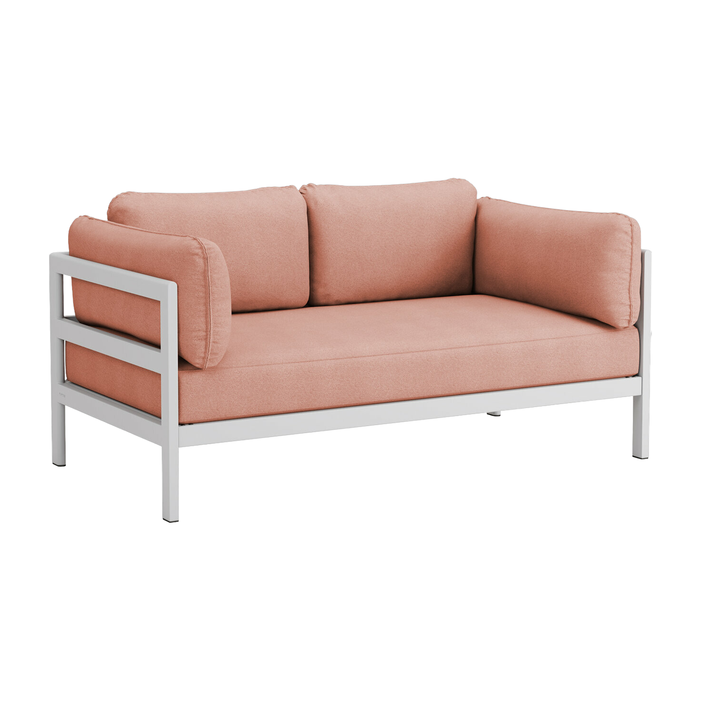 Divano a 2 posti in metallo grigio e tessuto rosa Easy - Tiptoe