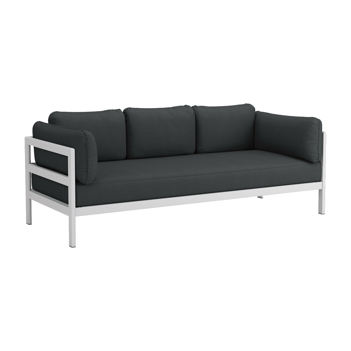 3 seater sofa in austral grey metal and slate grey fabric Easy - Tiptoe