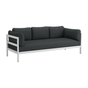 Divano 3 posti in metallo grigio australe e tessuto grigio ardesia Easy - Tiptoe