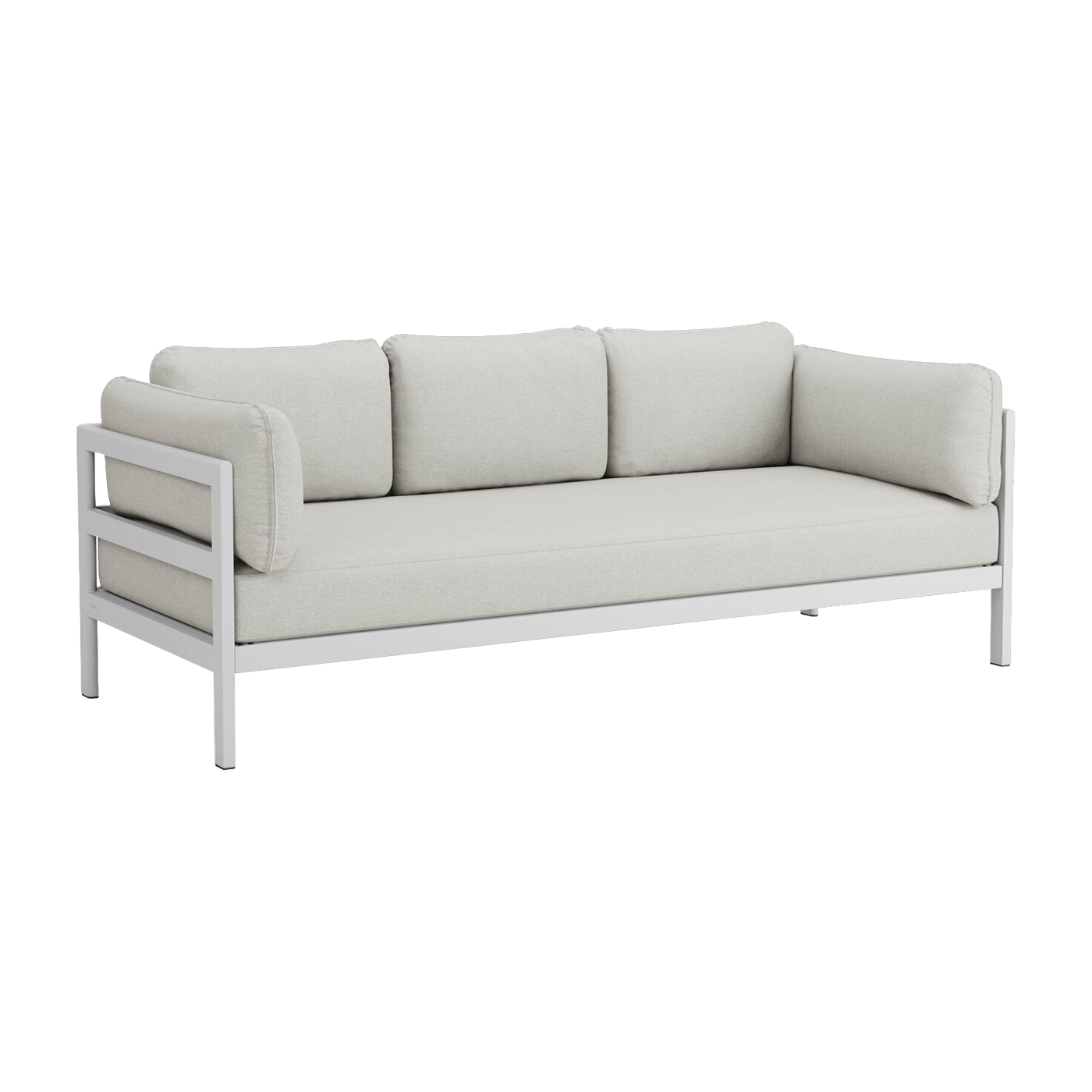 3 seater sofa in austral grey metal and grey fabric Easy - Tiptoe