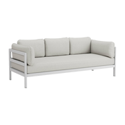 3 seater sofa in austral grey metal and grey fabric Easy - Tiptoe