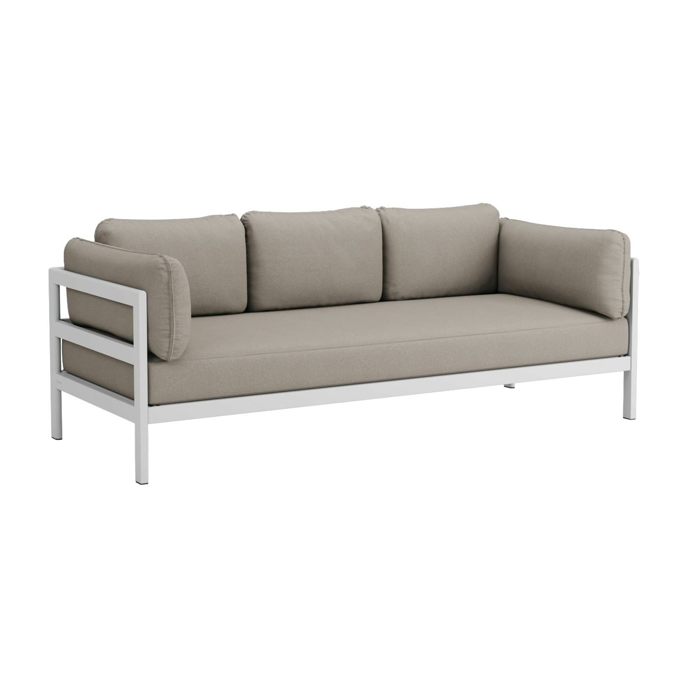 3 seater sofa in austral grey metal and beige fabric Easy - Tiptoe