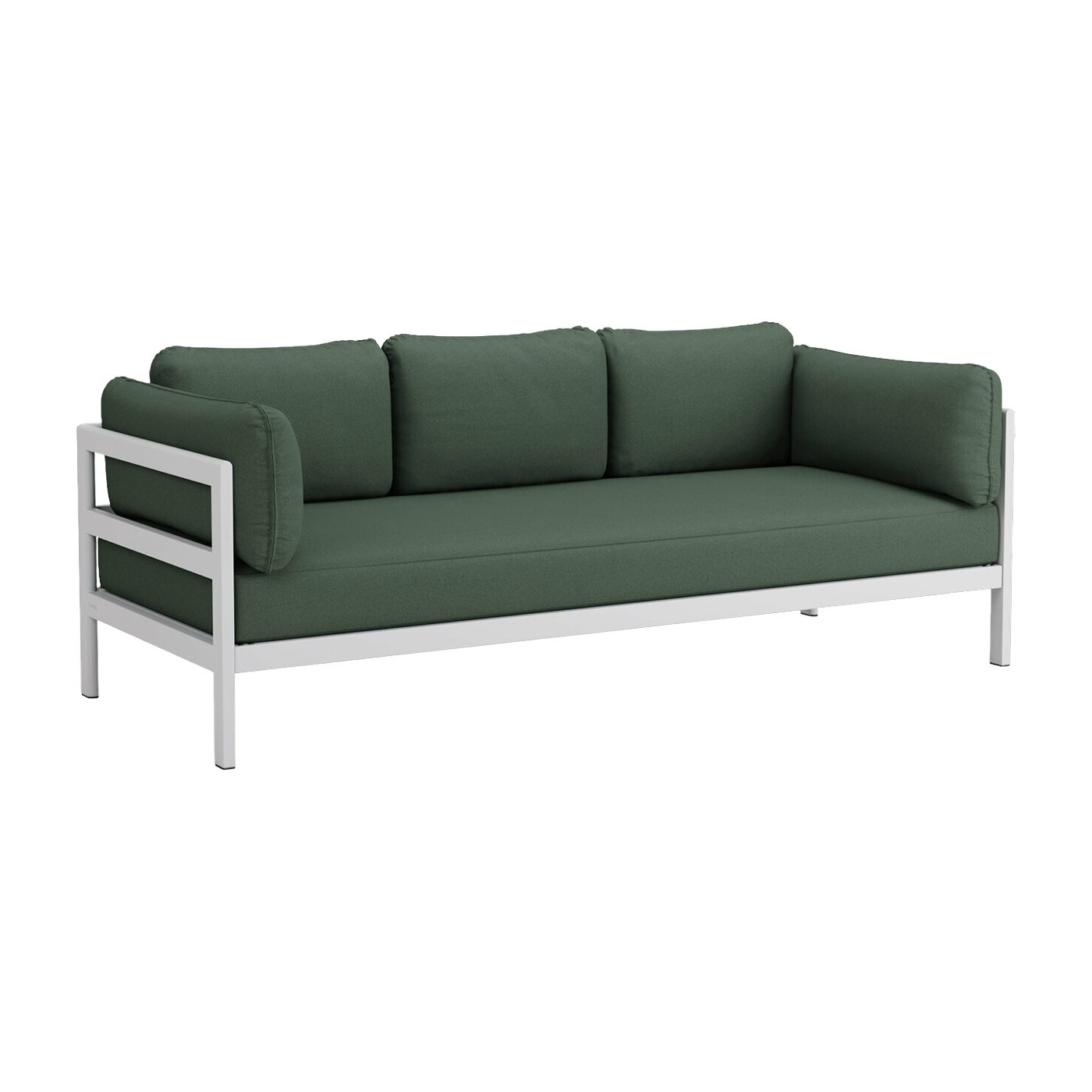 3 seater sofa in austral grey metal and green fabric Easy - Tiptoe