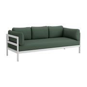 Divano a 3 posti in metallo grigio australe e tessuto verde Easy - Tiptoe