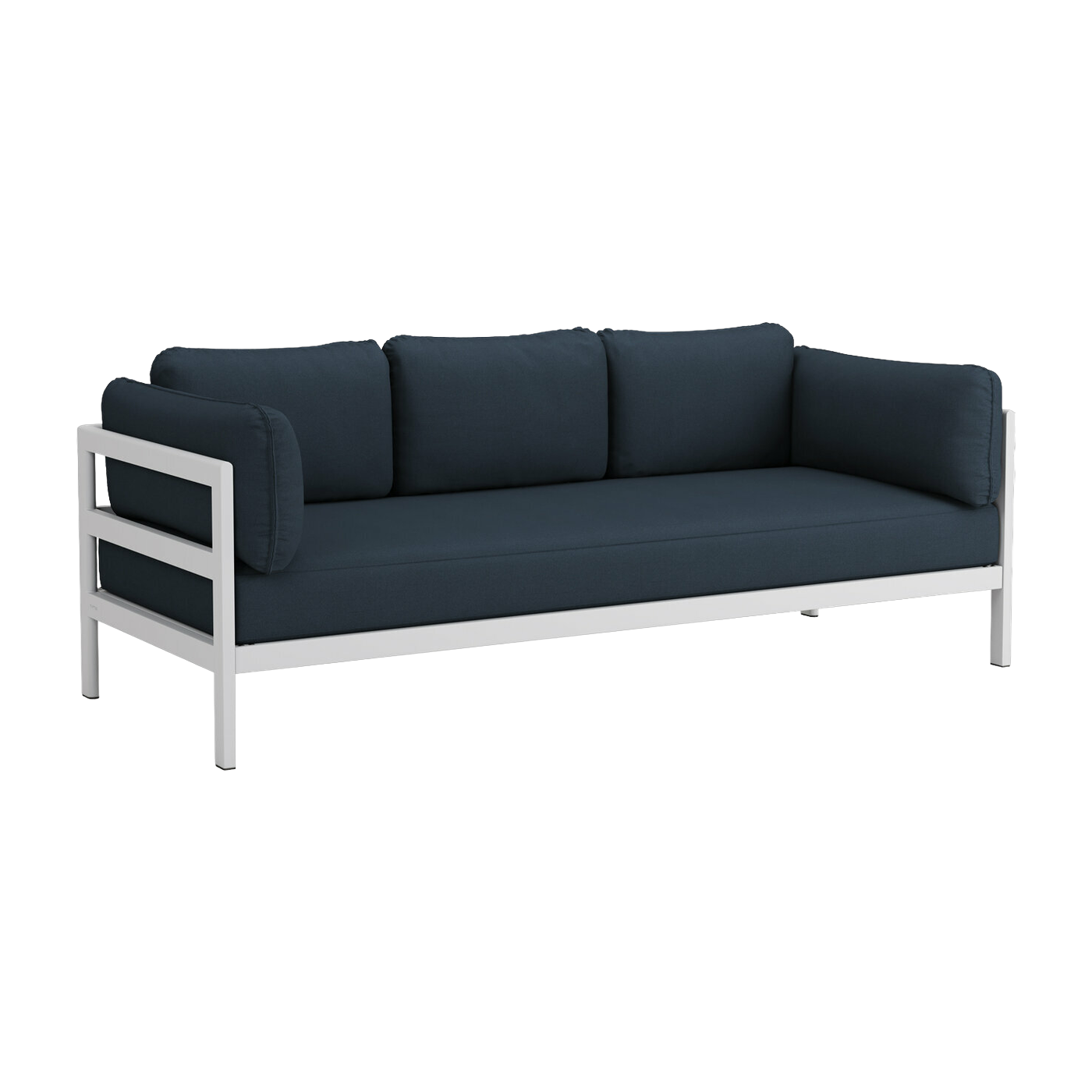 3 seater sofa in austral grey metal and midnight blue fabric Easy - Tiptoe