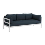 Divano a 3 posti in metallo grigio australe e tessuto blu notte Easy - Tiptoe