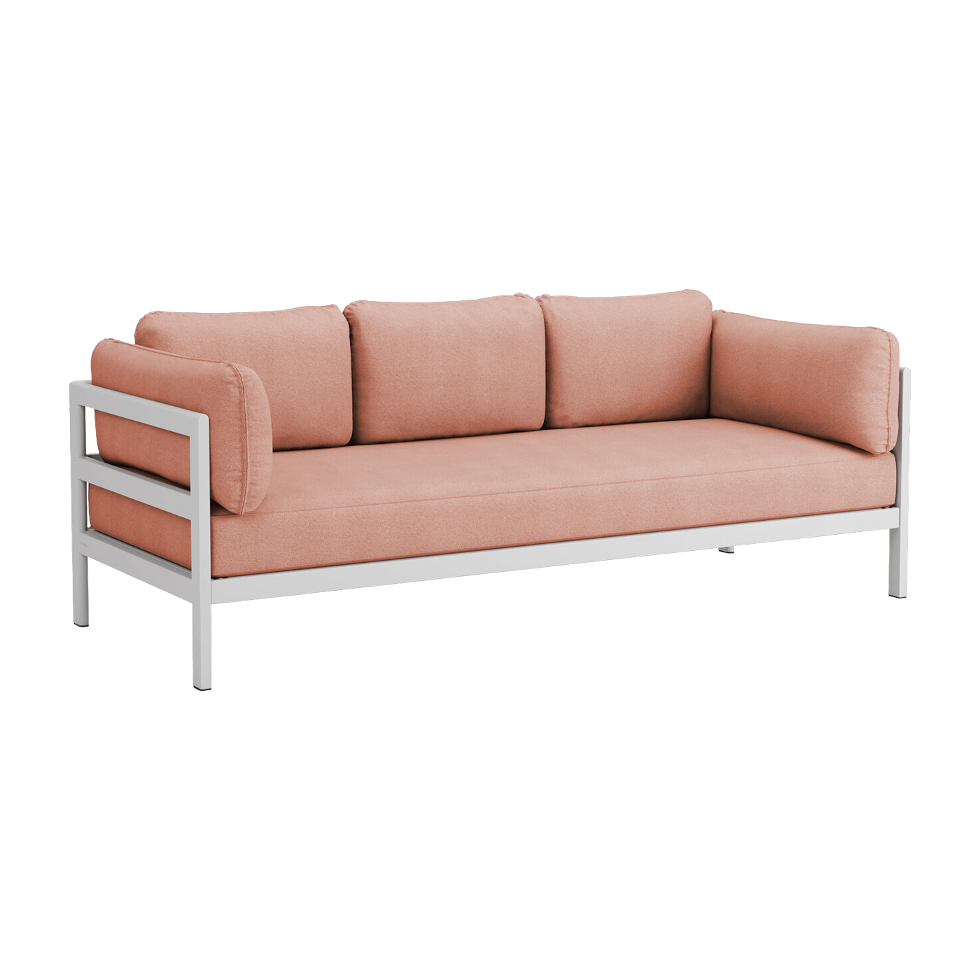 3 seater sofa in austral grey metal and pink fabric Easy - Tiptoe