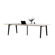 Bureau open-space white laminate 280 x 140 cm black and white legs New Modern - Tiptoe