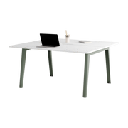 Bureau recycled plastic open-space 150 x 140 cm eucalyptus grey legs New Modern - Tiptoe