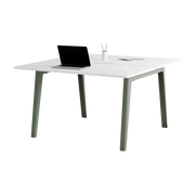 Bureau open-space in plastica riciclata 130 x 140 cm gambe grigio eucalipto Nuovo Moderno - Tiptoe