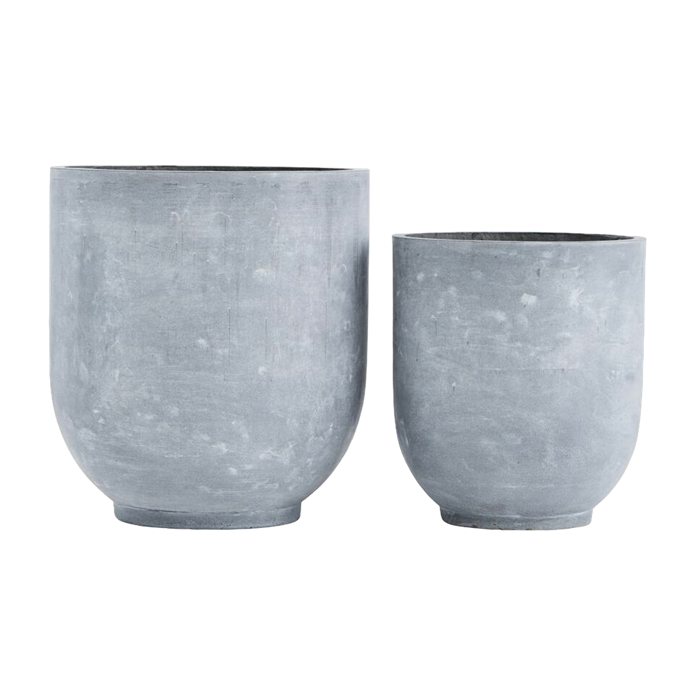 2 Cache-pots arrondis en béton gris - House Doctor