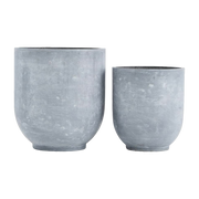 2 macetas redondas altas de concreto gris Gard - House Doctor
