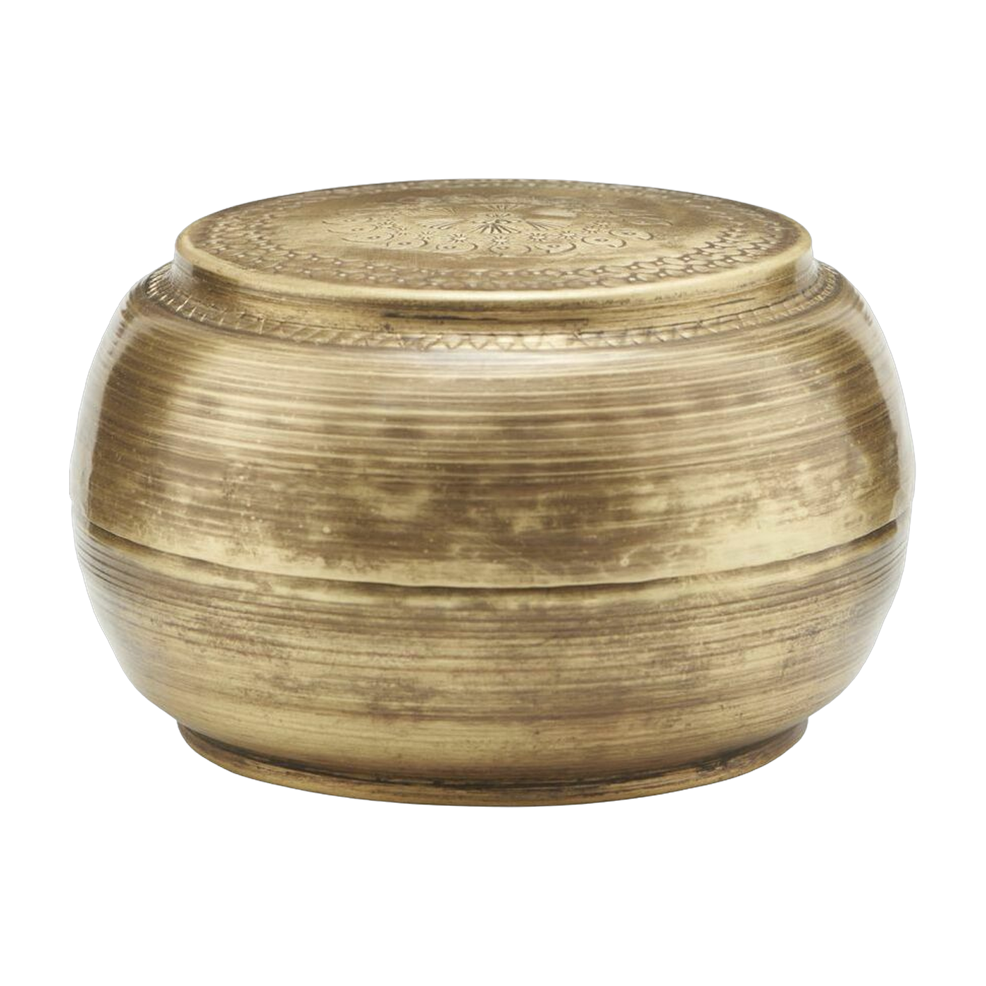 Storage W. Lid Linna Brass - House Doctor