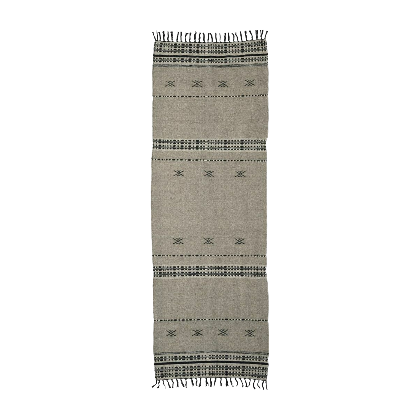 Cotton hallway rug wool and sand 300 x 90 cm Cros - House Doctor
