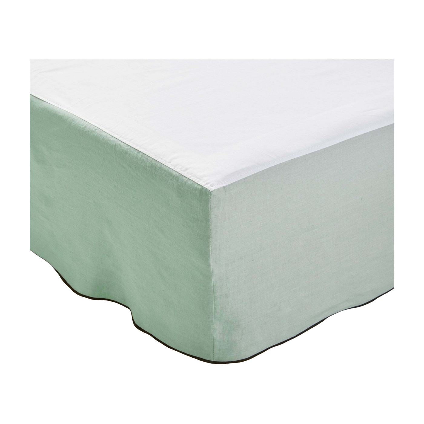 Cache Sommier Vert Amande Et Bourdon Noir 140 x 200 cm Carlina - Madura