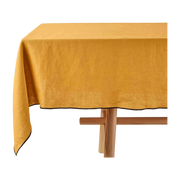 Nappe Carrée Carlina Jaune Ocre Et Bourdon Noir - Madura