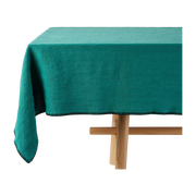 Rectangular tablecloth blue lagoon and black festoon 140 x 320 cm Nino - Madura