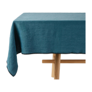 Rectangular tablecloth indigo and black scallop 140 x 250 cm Nino - Madura