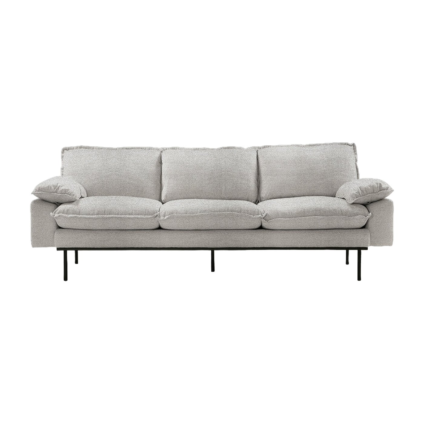 Canapé 3 places tissu gris clair Sneak Retro - HKliving