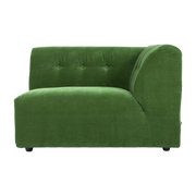 Modulo d' angle destra 2 posti in verde velvet Vint - Hkliving