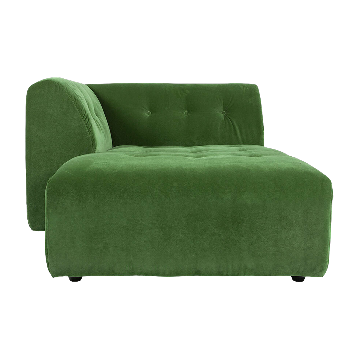 Méridienne links in grün velvet Vint - Hkliving
