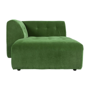 Méridienne gauche en velours vert Vint - Hkliving