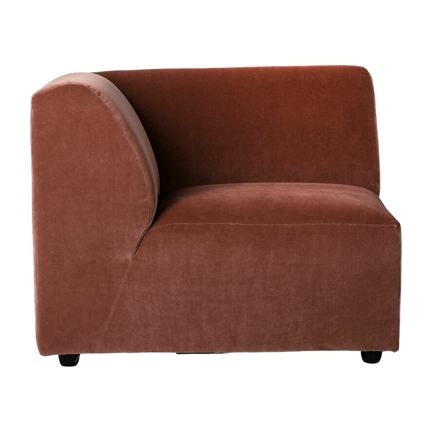 Module d'angle gauche en velours brique Jax - Hkliving
