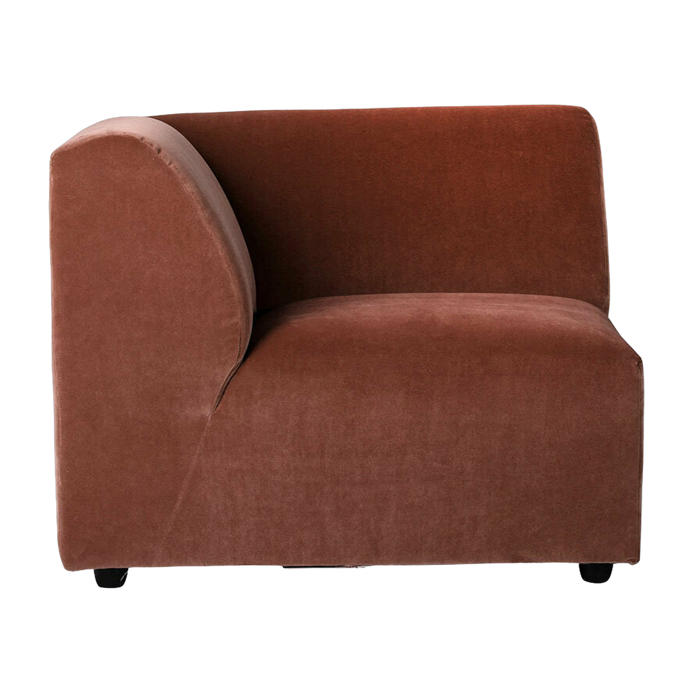 Module de fin angle gauche en velours brique Jax - Hkliving