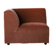 Endmodul angle links in Velours Ziegelstein Jax - -. Hkliving