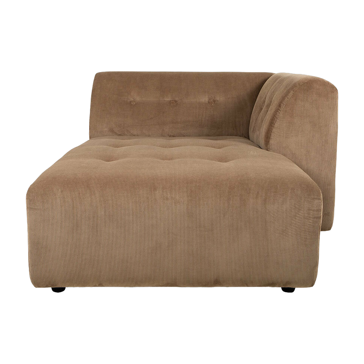 Chaise longue derecha en pana marrón Vint - Hkliving