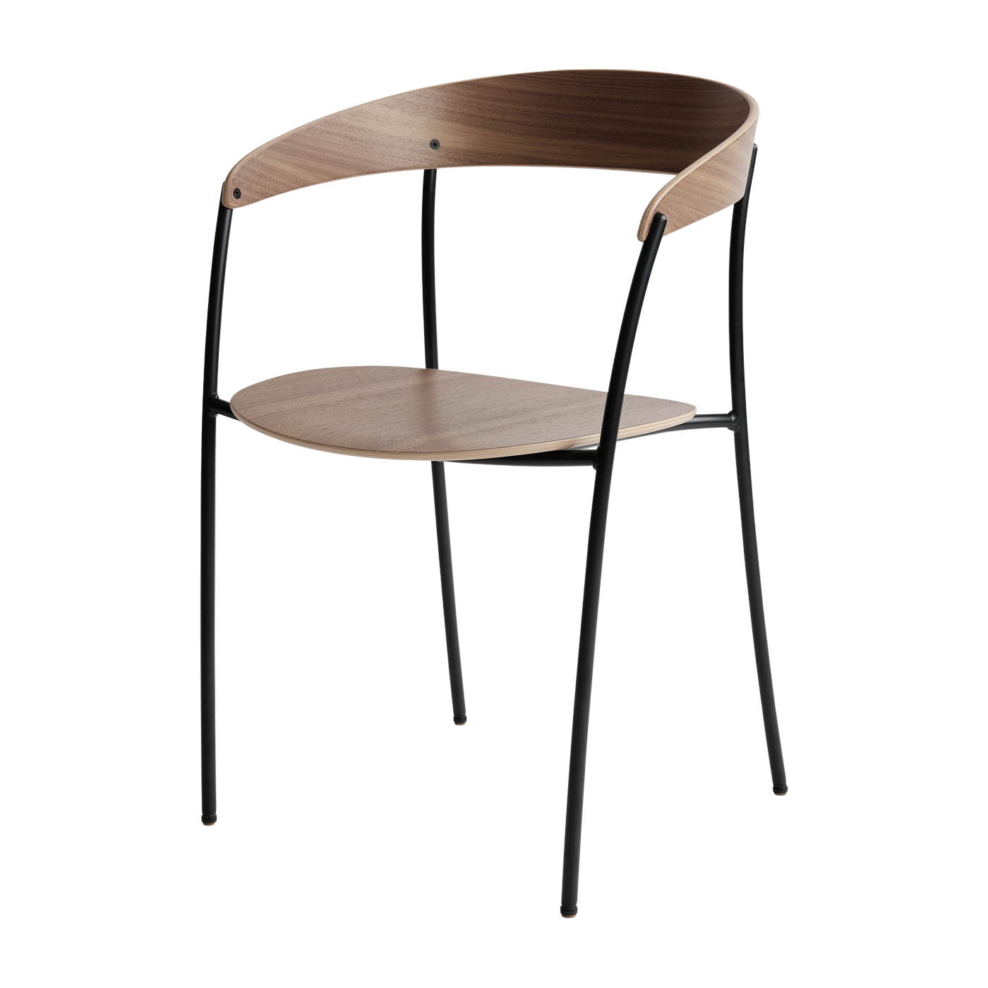 Chaise avec accoudoirs en noyer Missing - New Works