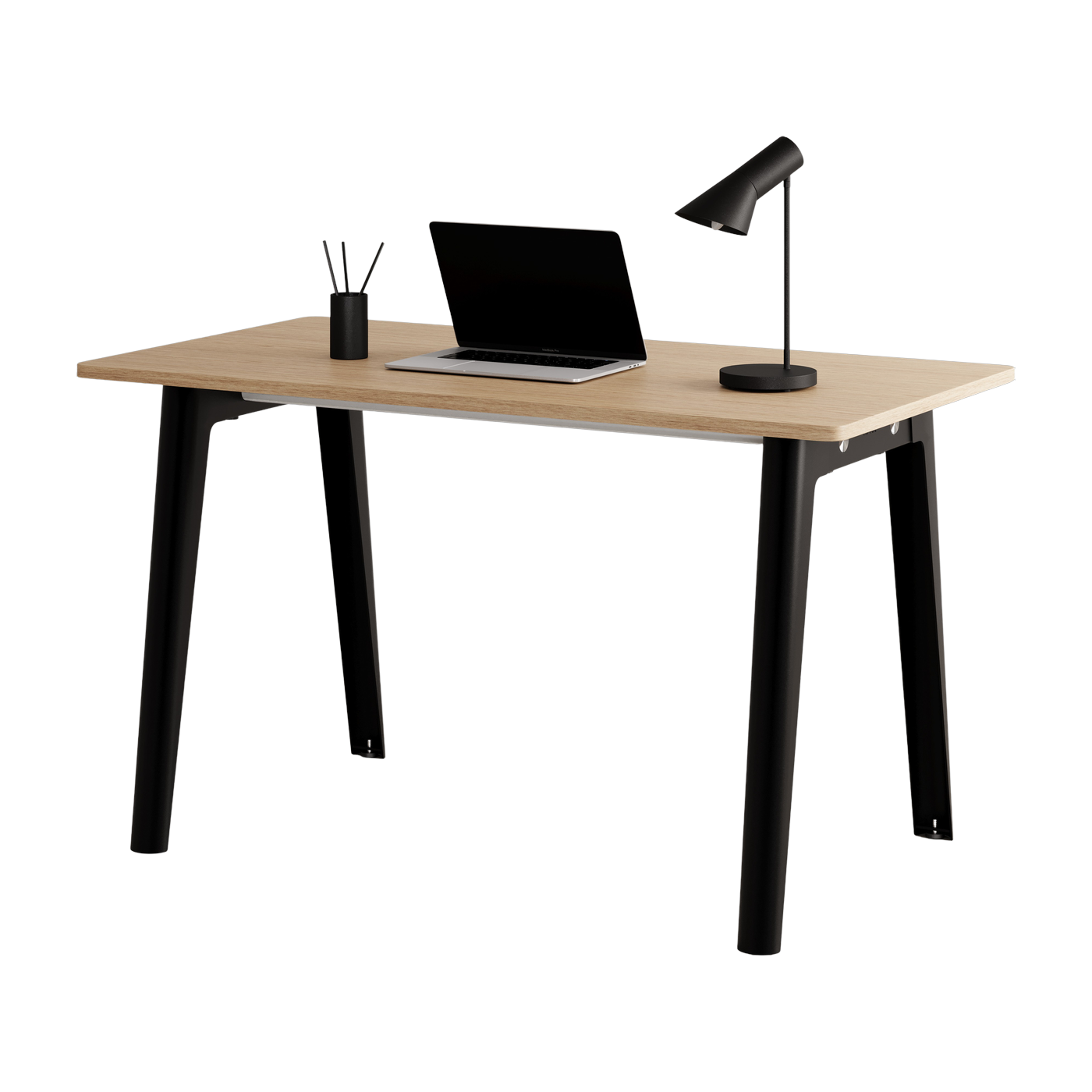 Bureau in eco-certified oak 130 x 70 cm black legs New Modern - Tiptoe