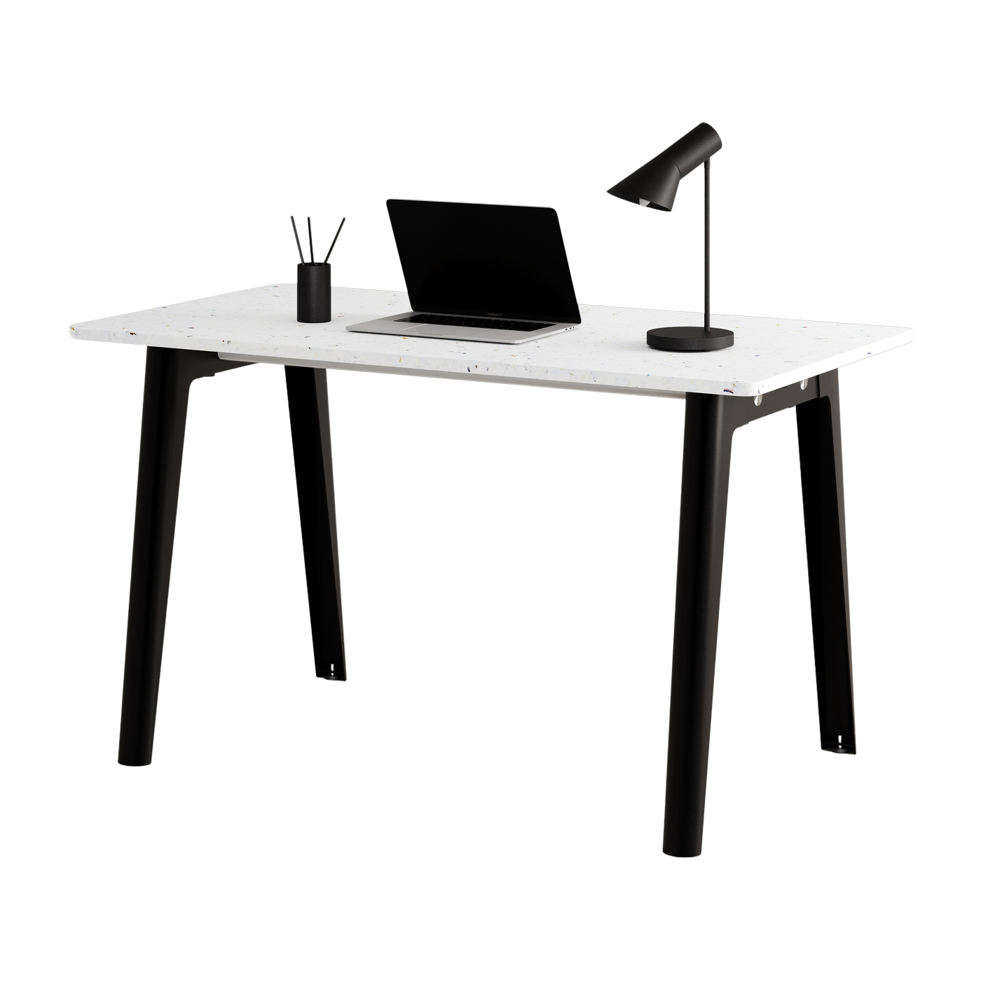 Bureau en plastique recyclé blanc 130 x 70 cm piètements noirs New Modern -Tiptoe