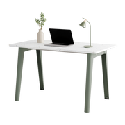 Bureau in plastica riciclata bianca 130 x 70 cm gambe grigio eucalipto Nuovo Moderno - Tiptoe