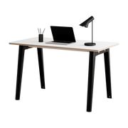 Bureau in laminato bianco 130 x 70 cm con gambe nere New Modern - Tiptoe