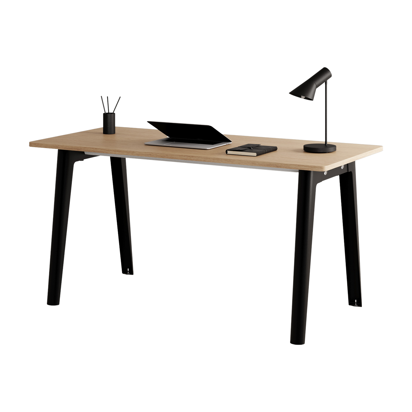 Bureau en chêne éco-certifié 150 x 70 cm piètements noirs New Modern -Tiptoe