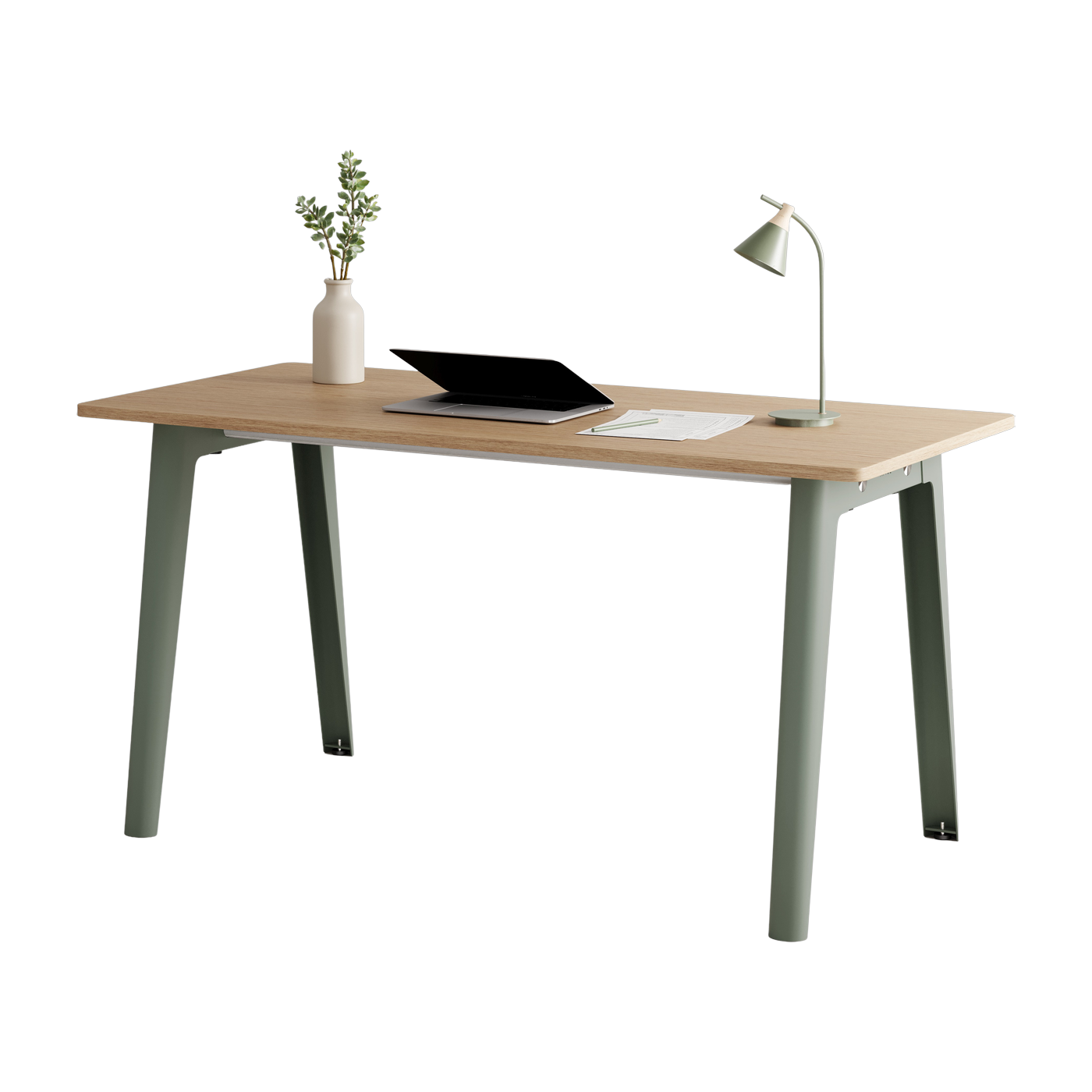 Bureau in eco-certified oak 150 x 70 cm with eucalyptus grey legs New Modern - Tiptoe