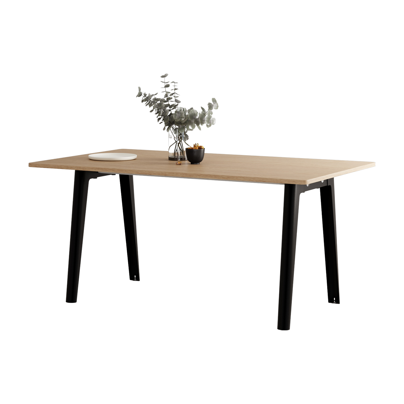 Eco-certified oak dining table 160 x 95 cm black legs New Modern - Tiptoe