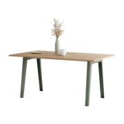Eco-certified oak dining table 160 x 95 cm eucalyptus grey legs New Modern - Tiptoe